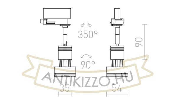 Kép PURINA háromfázisú áramkörös sínre ezüstszürke  230V LED GU10 8W