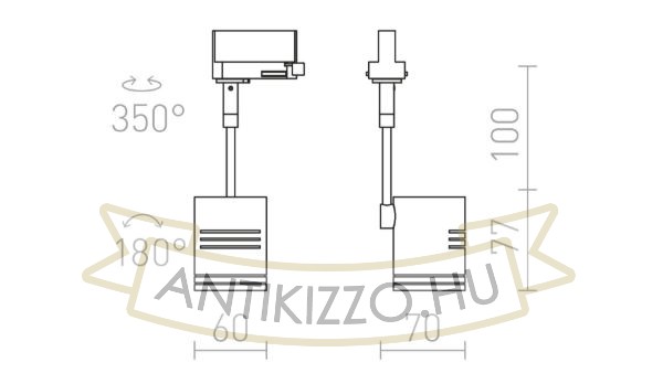 Kép BEEBA I háromfázisú áramkörös sínre ezüstszürke  230V LED GU10 8W