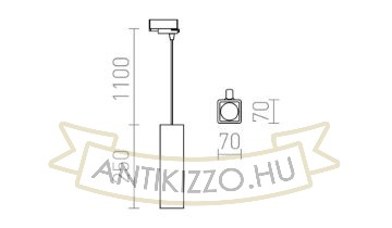Kép JACK RC háromfázisú áramkörös sínre  gipsz 230V GU10 35W