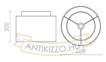 Kép DOUBLE 40/30 lámpabúra  Polycotton fehér/fehér PVC  max. 23W