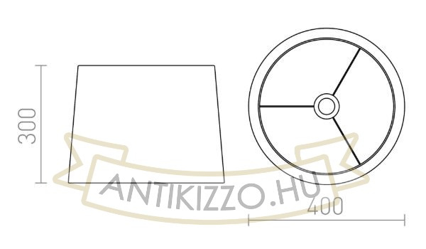 Kép ASPRO 40/30 lámpabúra Polycotton fekete/réz fólia max. 23W