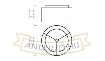 Kép DOUBLE 55/30 lámpabúra Polycotton fekete/réz fólia max. 23W