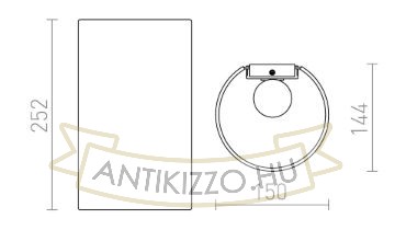 Kép RON W 15/25 fali lámpa  Polycotton fekete/réz fólia 230V LED E27 15W