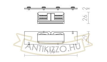 Kép EUTRAC egyenes vezető kapocs a süllyesztett sínre fehér  230V 