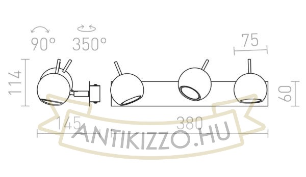 Kép GLOSSY III   króm 230V LED GU10 3x8W