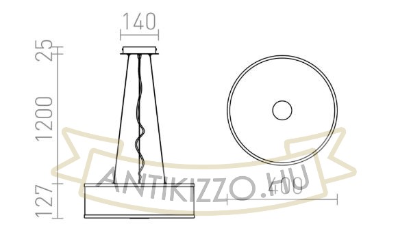 Kép CASSABLANCA 40 függő lámpa króm 230V 2GX13 22+40W