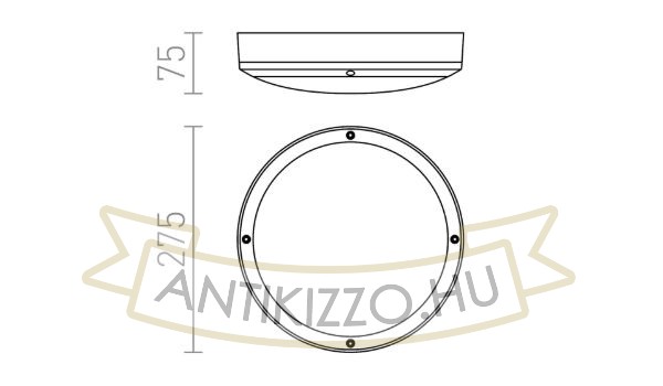 SONNY mennyezeti lámpa antracit  230V LED E27 2x15W IP54
