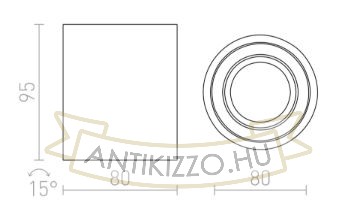 Kép MAYO R mennyezeti billenthető  szálcsiszolt alumínium 230V LED 9W 36°  2700K