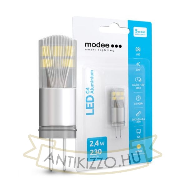 MODEE Smart Lighting LED G4 Aluminium AC/DC 12V 2.4W 4000K (230 lumen)