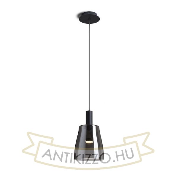 BELLINI LED függő lámpatest fekete füstüveg búrával