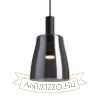 BELLINI LED függő lámpatest fekete füstüveg búrával