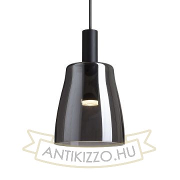 BELLINI LED függő lámpatest fekete füstüveg búrával