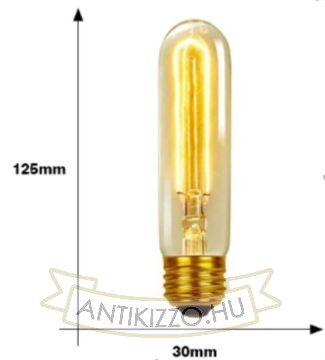 Edison T125 szénszálas dekor izzó 40W teljesítménnyel