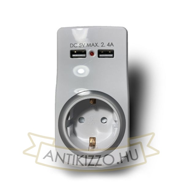 Technik Professional Elosztó Fali 1 utas Éjszakai Fénnyel + 2db USB