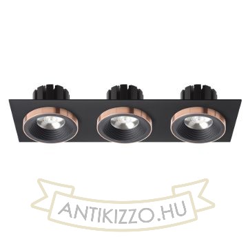 SHARM SQ III süllyesztett lámpa fekete/fekete réz 230V LED 3x10W 24°  3000K
