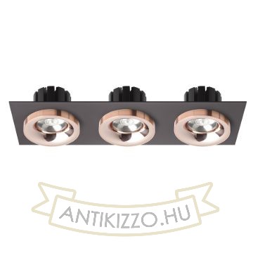 SHARM SQ III süllyesztett lámpa fekete réz/réz 230V LED 3x10W 24°  3000K