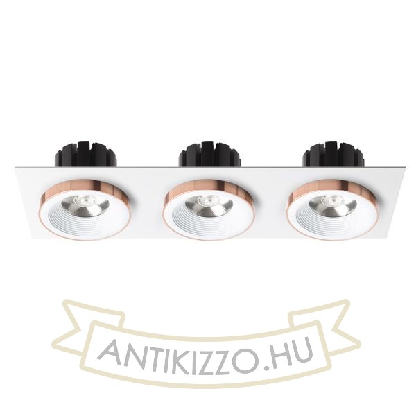 SHARM SQ III süllyesztett lámpa fehér réz 230V LED 3x10W 24°  3000K
