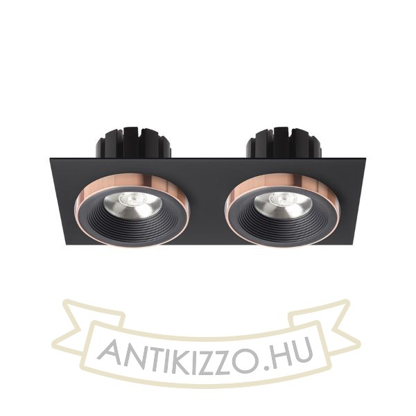 SHARM SQ II süllyesztett lámpa fekete/fekete réz 230V LED 2x10W 24°  3000K