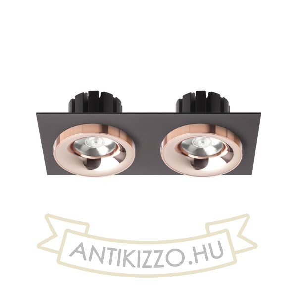SHARM SQ II süllyesztett lámpa fekete réz/réz 230V LED 2x10W 24°  3000K