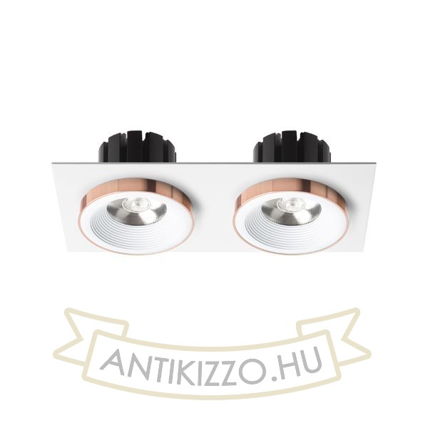 SHARM SQ II süllyesztett lámpa fehér réz 230V LED 2x10W 24°  3000K