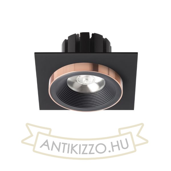 SHARM SQ I süllyesztett lámpa fekete/fekete réz 230V LED 10W 24°  3000K