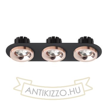 SHARM R III süllyesztett lámpa fekete réz/réz 230V LED 3x10W 24°  3000K