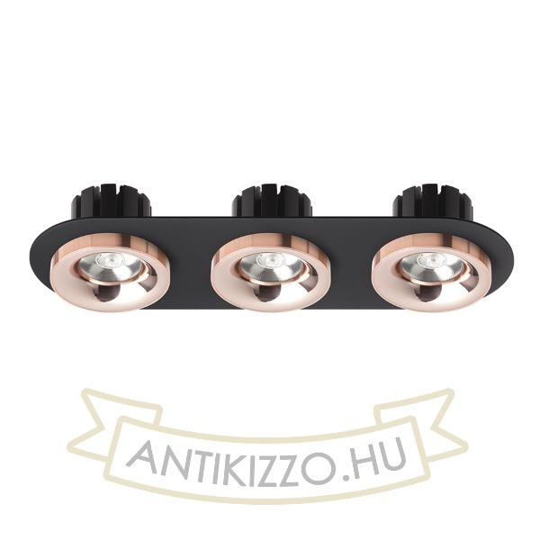 SHARM R III süllyesztett lámpa fekete réz/réz 230V LED 3x10W 24°  3000K