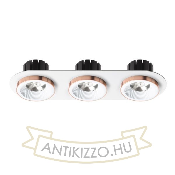 SHARM R III süllyesztett lámpa fehér réz 230V LED 3x10W 24°  3000K