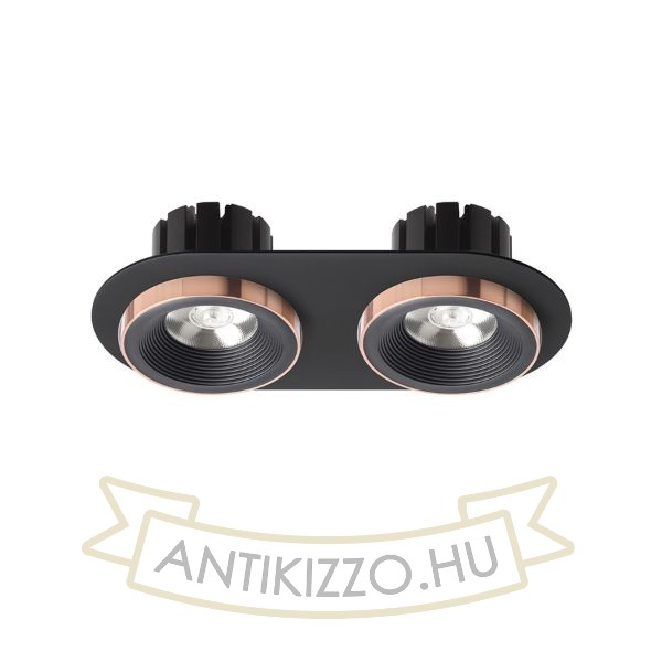 SHARM R II süllyesztett lámpa fekete/fekete réz 230V LED 2x10W 24°  3000K