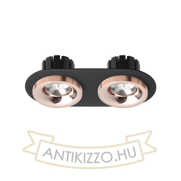 SHARM R II süllyesztett lámpa fekete réz/réz 230V LED 2x10W 24°  3000K