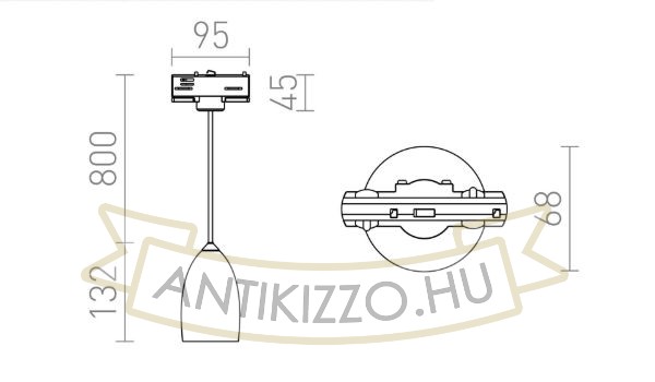 BABADES három áramkörös sínre  matt nikkel 230V GU10 35W