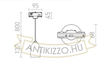 BABADES három áramkörös sínre  króm 230V GU10 35W