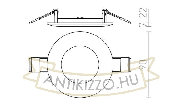 DADA 9 süllyesztett lámpa aranysárga  230V LED 3W  3000K