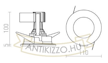 VERO süllyesztett lámpa  króm 12V GU5,3 50W IP44