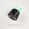 Fekete porcelán kábelrögzítő - dupla rögzítő csavarral