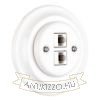 Porcelán hálózati dupla aljzat, rj45, falba süllyesztett