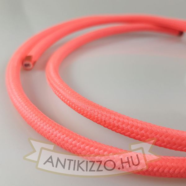 Textil kábel neon pink - 2x0,75