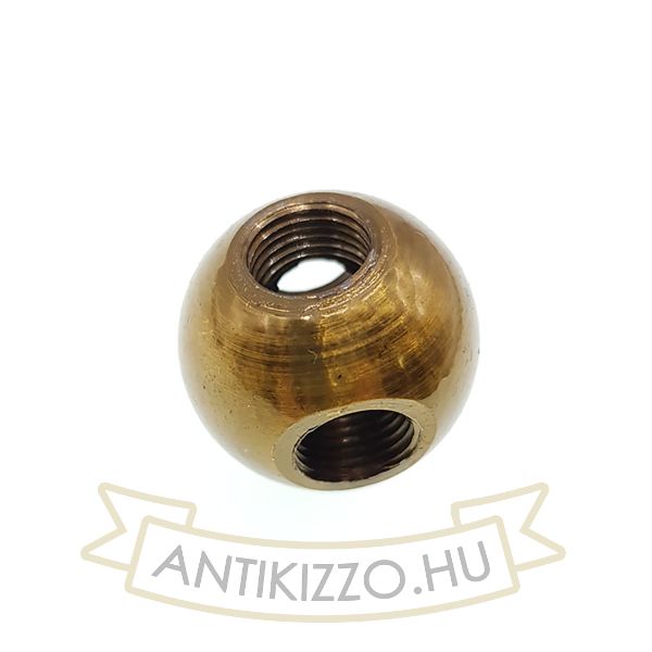 Dekor gömb, 3 furattal - M10x1 - Antik sárgaréz
