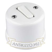 Porcelán billenő kapcsoló, falonkívüli, fehér, alternatív, 106