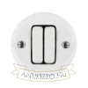 Porceláncsillárkapcsoló, falonkívüli, fehér, alternatív, 106+6