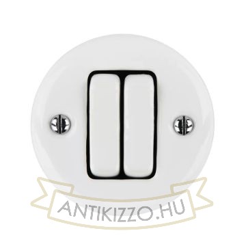 Porceláncsillárkapcsoló, falonkívüli, fehér, alternatív, 106+6