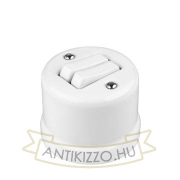 Porceláncsillárkapcsoló, falonkívüli, fehér, alternatív, 106+6