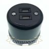 Porcelán USB csatlakozó falonkívüli, fekete