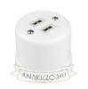 Porcelán USB csatlakozó falonkívüli, fehér