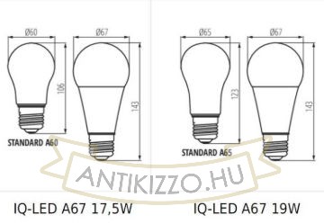 Kép LED fényforrás IQ-LED A67 IQ-LED A67 N 19W-CW