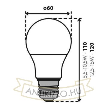 Kép LED fényforrás IQ-LEDDIM A60 IQ-LEDDIM A60 7,3W-NW