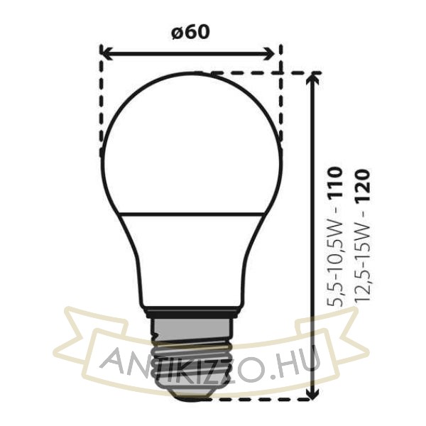 LED fényforrás IQ-LEDDIM A60 IQ-LEDDIM A60 7,3W-NW