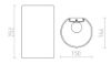 RON W 15/25 fali lámpa Polycotton fekete/fehér PVC 230V LED E27 15W