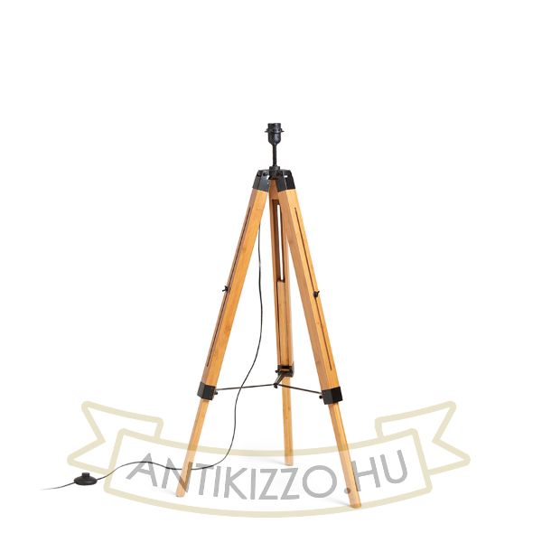 ALVIS állólámpa talapzat  bambusz/fekete 230V LED E27 15W