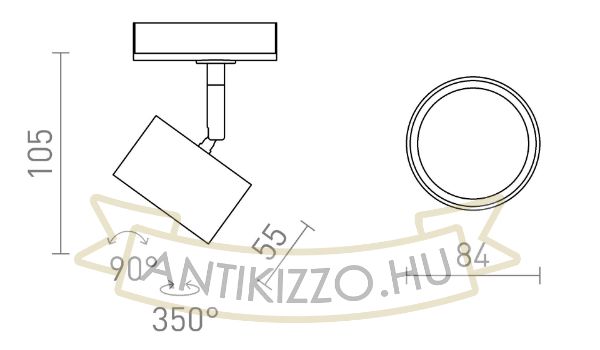 PIXEL egy áramkörös sínre fekete 230V LED GX53 7W